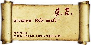 Grauner Rómeó névjegykártya